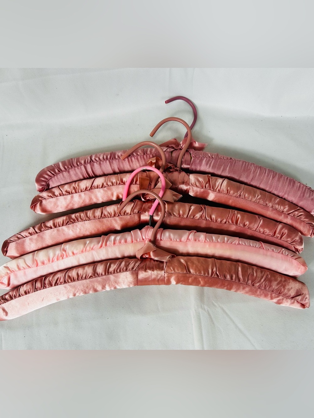Vintage Satin Pink Rose Hanger Lot